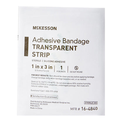 McKesson Sheer Adhesive Strip, 1 x 3 Inch