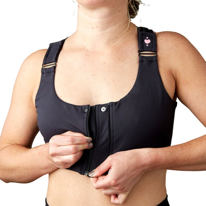 Shirl Post Surgical Bra, Black, Large