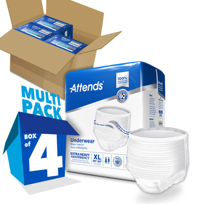 Attends® Care Adult Absorbent Underwear, Heavy Absorbency, X-Large, White