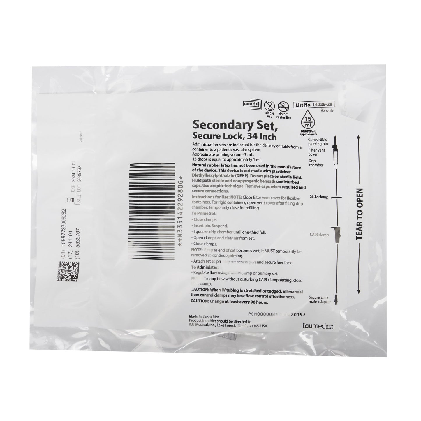 Hospira ICU Secondary Set