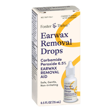 McKesson 70677115401 Foster & Thrive Earwax Removal Drops Carbamide Peroxide 6.5%, 0.5 Ounce