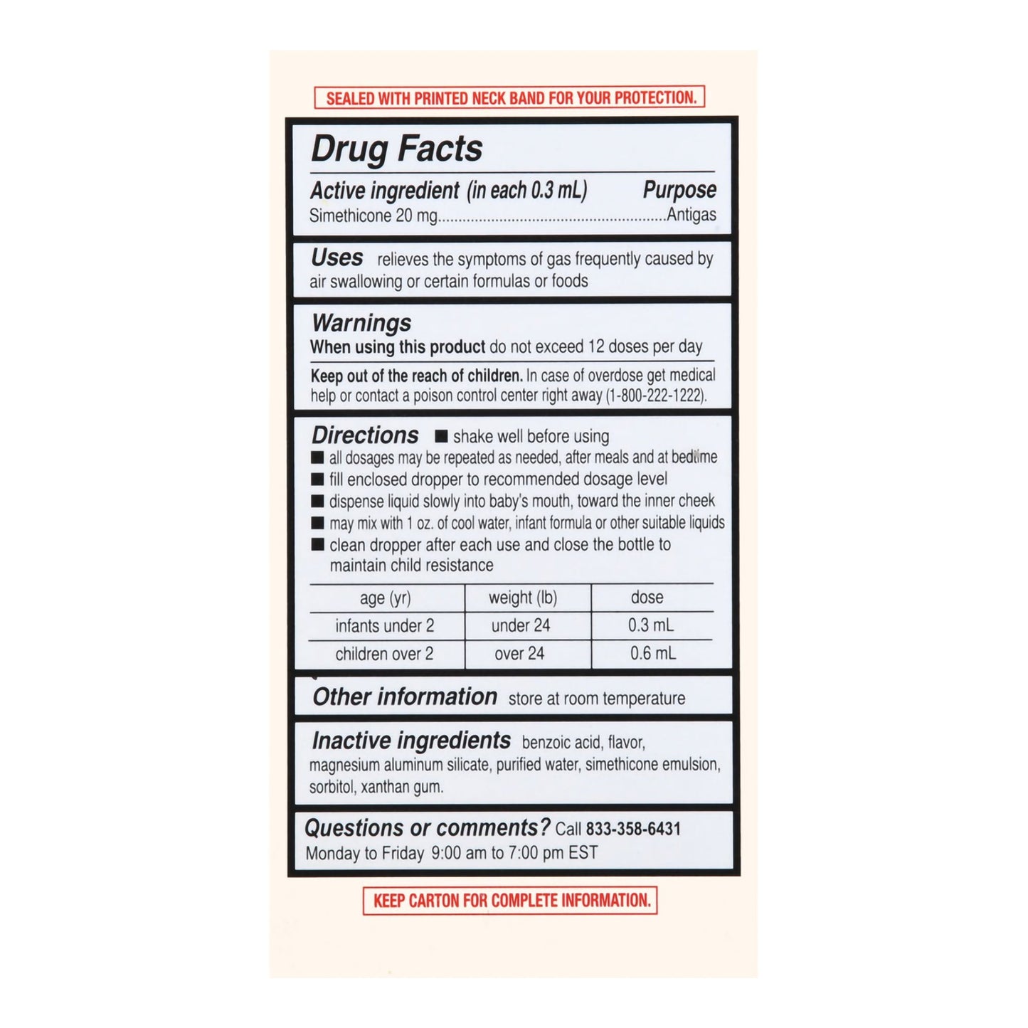 Foster & Thrive™ Simethicone Infant Gas Relief, 1-ounce Dropper Bottle