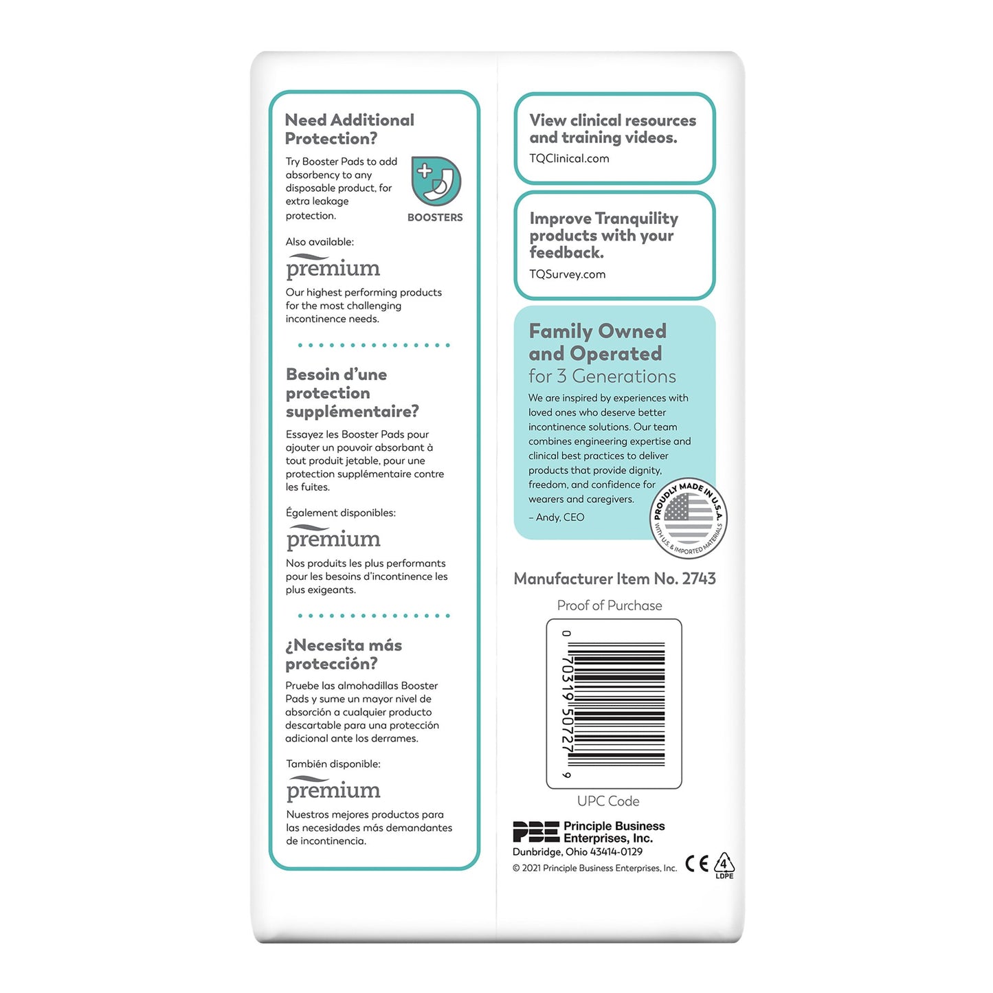 Tranquility® Essential Heavy Incontinence Brief, Extra Small