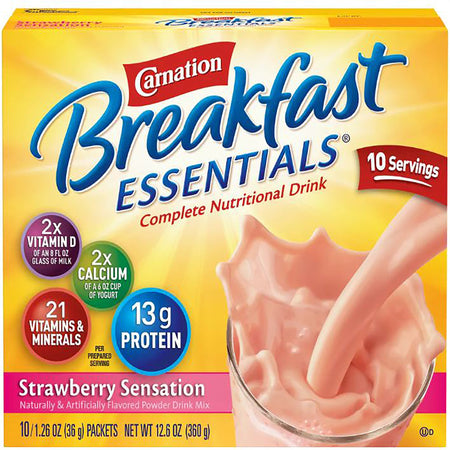 Nestle Healthcare Nutrition 50000486502 Carnation Breakfast Essentials Strawberry Nutritional Drink