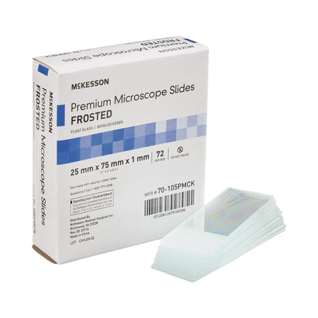 McKesson 70-105PMCK Premium Frosted Microscope Slide, 25 x 75 mm