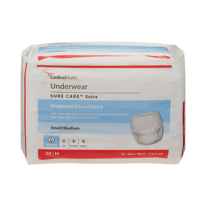 Sure Care™ Extra Moderate Absorbency Incontinence Underwear, Small / Medium