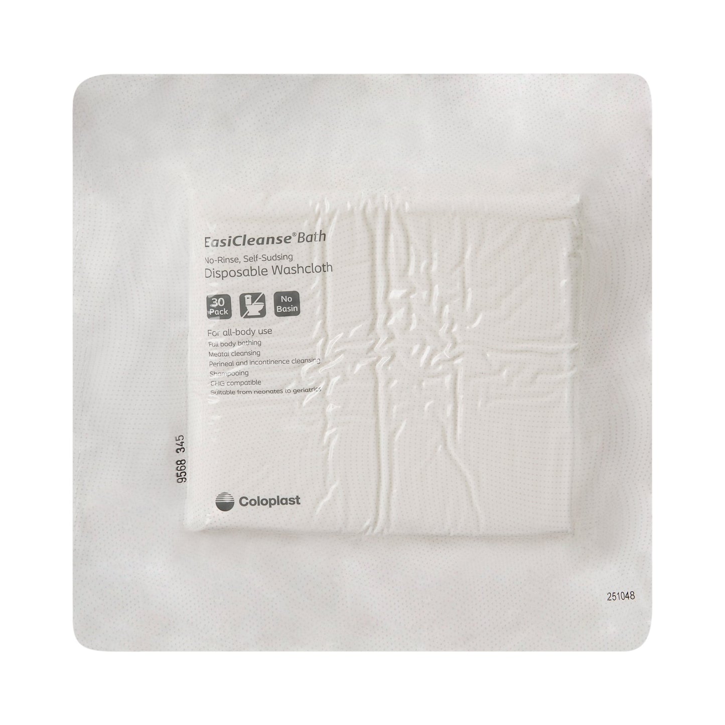 Coloplast EasiCleanse® 7055 Bath No-Rinse, Self-Sudsing Wipes, Scented, 20 x 20 Centimeter