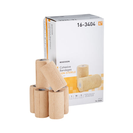 McKesson 16-3404 Self-adherent Closure Cohesive Bandage, 4 Inch x 5 Yard
