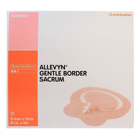 Smith & Nephew 66801031 Allevyn Gentle Border Silicone Gel Adhesive, Pink, 8½ x 9 Inch