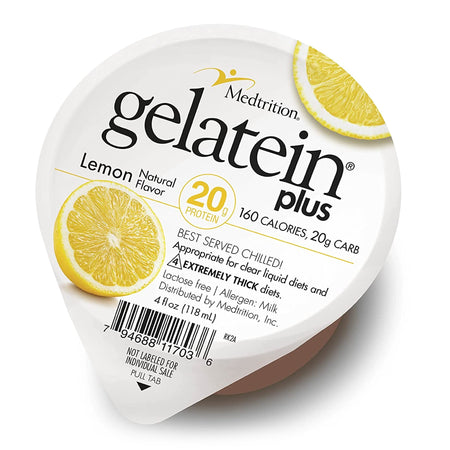 Medtrition/National Nutrition 1010082 Gelatein Plus Lemon High Protein Gelatin, 4-ounce cup