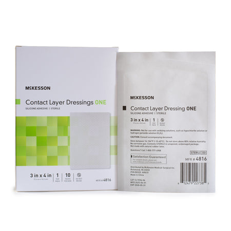 McKesson 4816 Silicone Wound Contact Layer Dressing, 3 x 4 Inch