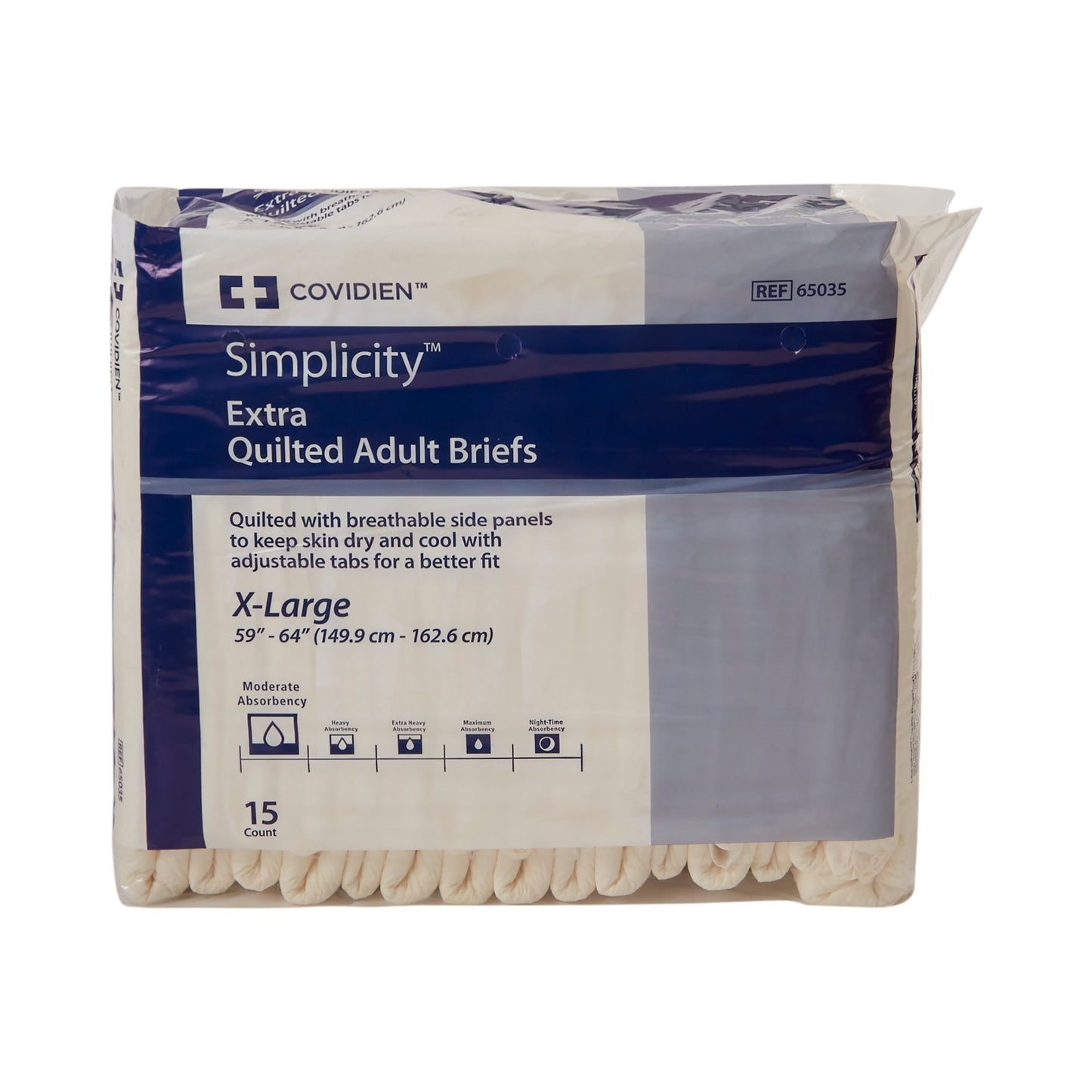 Simplicity Unisex Adult Incontinence Briefs, Moderate Absorbency, Extra Large
