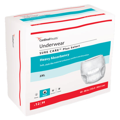 Cardinal 1560P Sure Care™ Plus Heavy Absorbent Underwear, 2X-Large