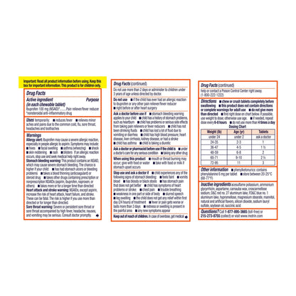 Motrin Children's Ibuprofen Chewable Tablets Dye-Free Grape