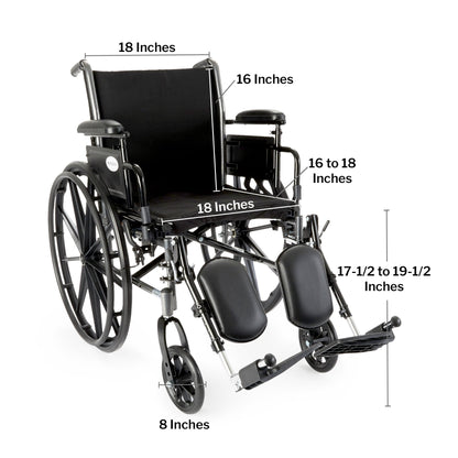 drive™ Cruiser III Manual Wheelchair, 18 Inch Seat Width