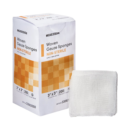 McKesson 33082000 Gauze Sponge, 3 x 3 Inch, 8-Ply