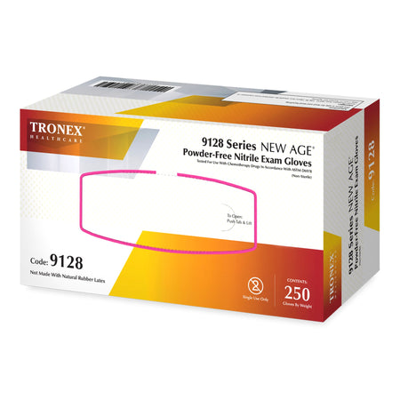 Tronex 9128-30 New Age 9128 Series Nitrile Exam Glove, Large, Violet-Blue