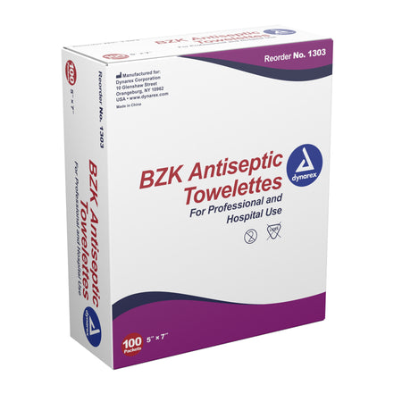 Dynarex 1303 Scented BZK Antiseptic Towelettes, Individual Packet