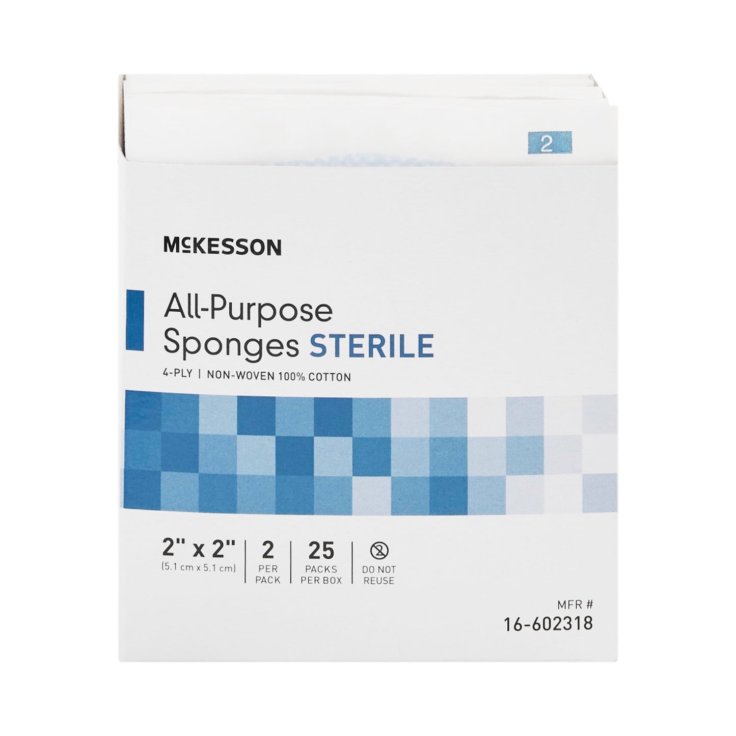 McKesson Sterile Nonwoven Sponge, 2 x 2 Inch, 4-Ply by McKesson Brand product image - view 2