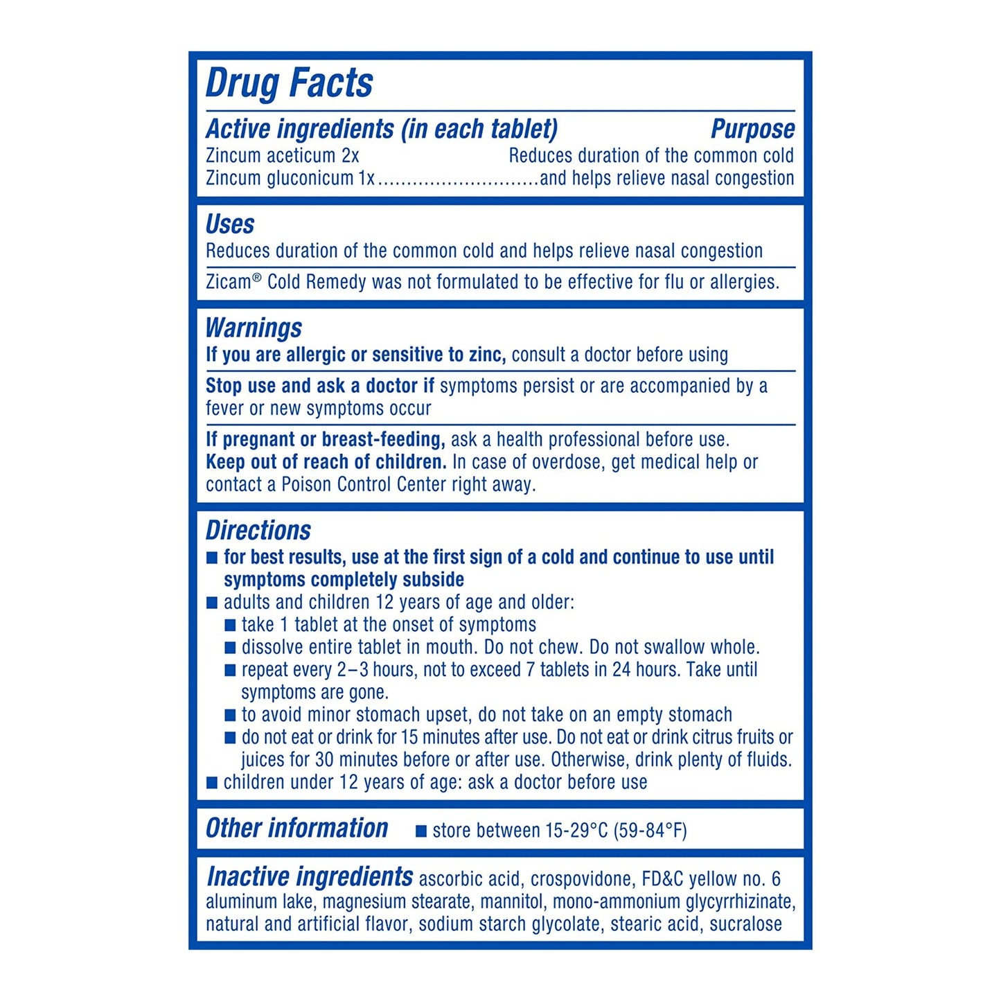 Zicam® Zincum Aceticum / Zincum Gluconicum Cold and Cough Relief