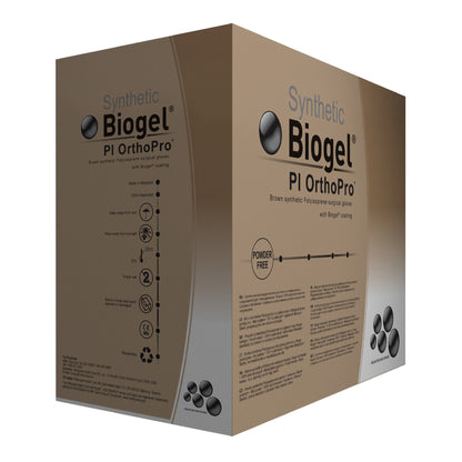 Biogel 47670 PI OrthoPro Polyisoprene Surgical Glove, Size 7, Brown, Sterile Molnlycke
