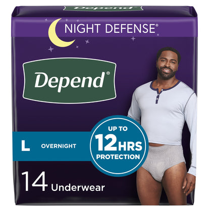 Depend® Night Defense® Absorbent Underwear for Men, Large
