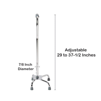 McKesson Steel Chrome Offset Quad Cane, 29 – 37½ Inch