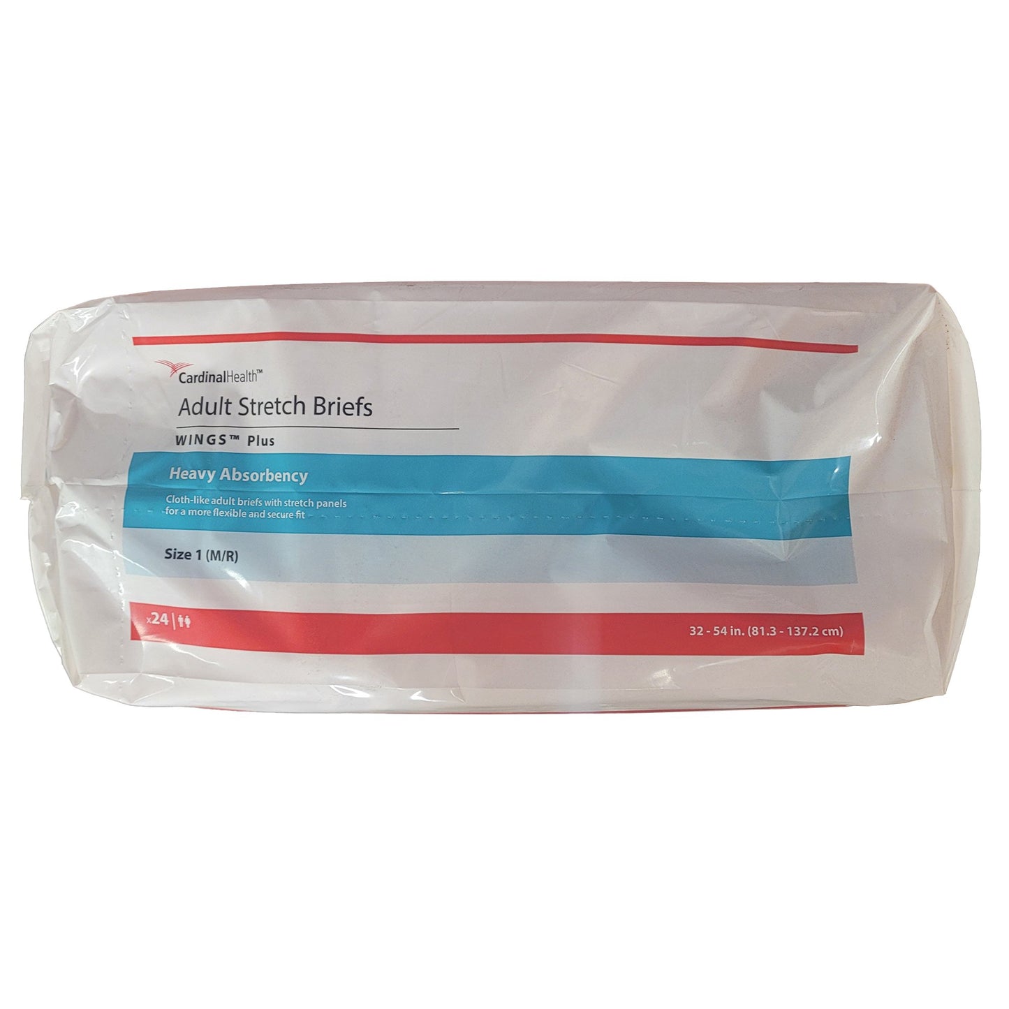 Wings™ Plus Quilted Stretch Heavy Absorbency Incontinence Briefs, Size 1