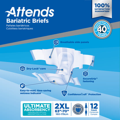 Attends® Bariatric Briefs, 2X-Large