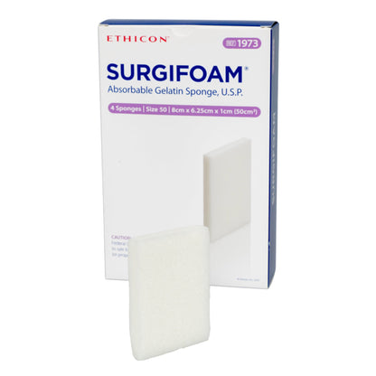 Ethicon 1973 Absorbable Gelatin Sponge Surgifoam® 8 X 6.25 cm X 10mm Sterile