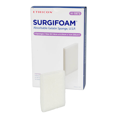 Johnson & Johnson 1251950 Ethicon 1973 Absorbable Gelatin Sponge Surgifoam 8 X 6.25 cm X