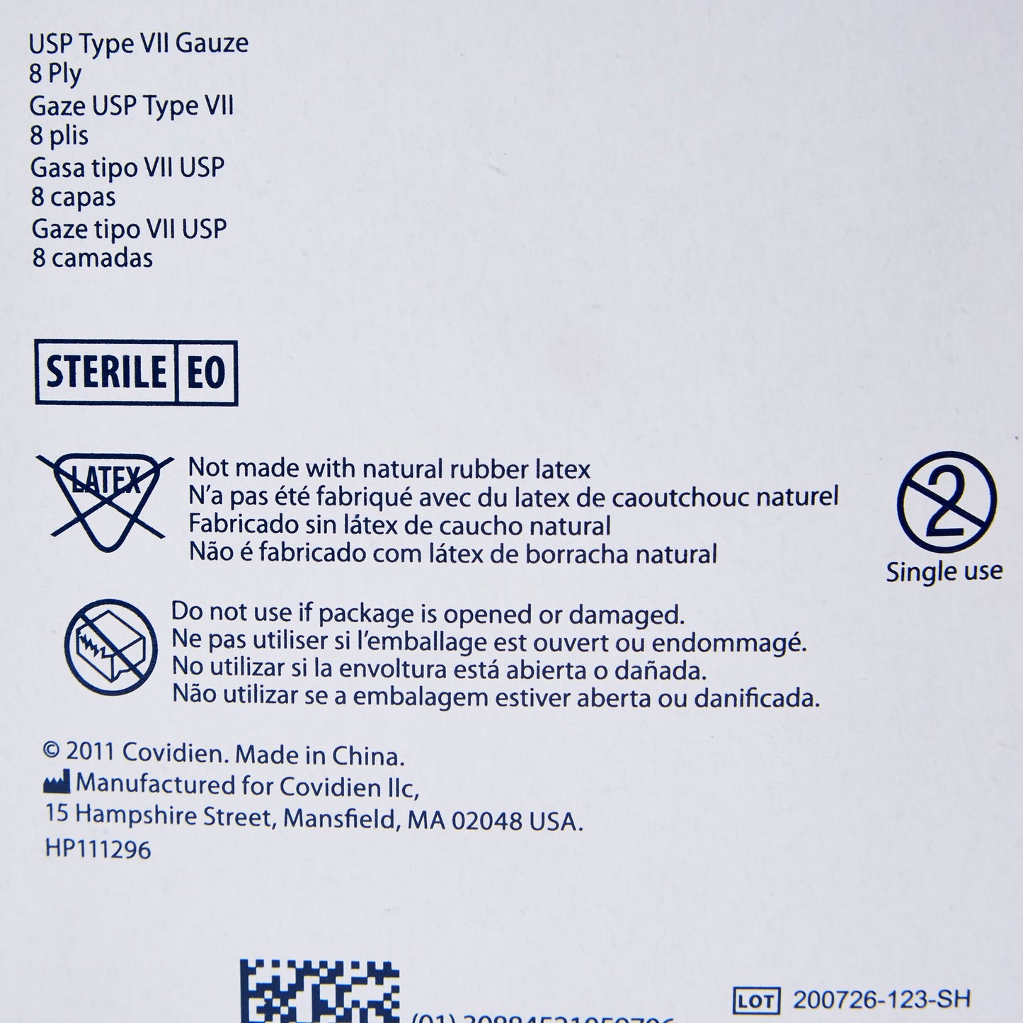Dermacea™ Sterile USP Type VII Gauze Sponge, 2 x 2 Inch, 8-Ply