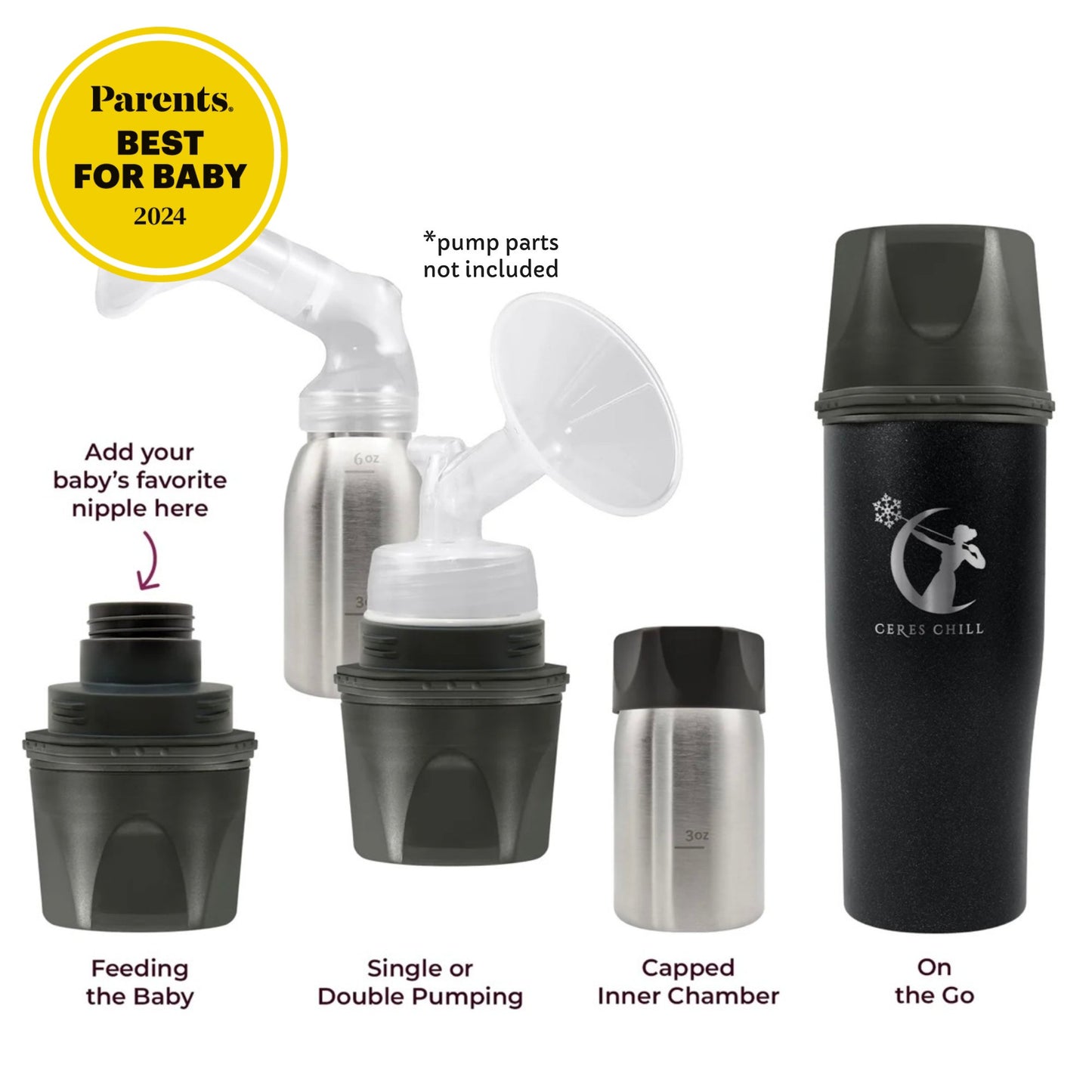 Ceres Chill Demigoddess Stainless Steel Mini Breast Milk Chiller Container