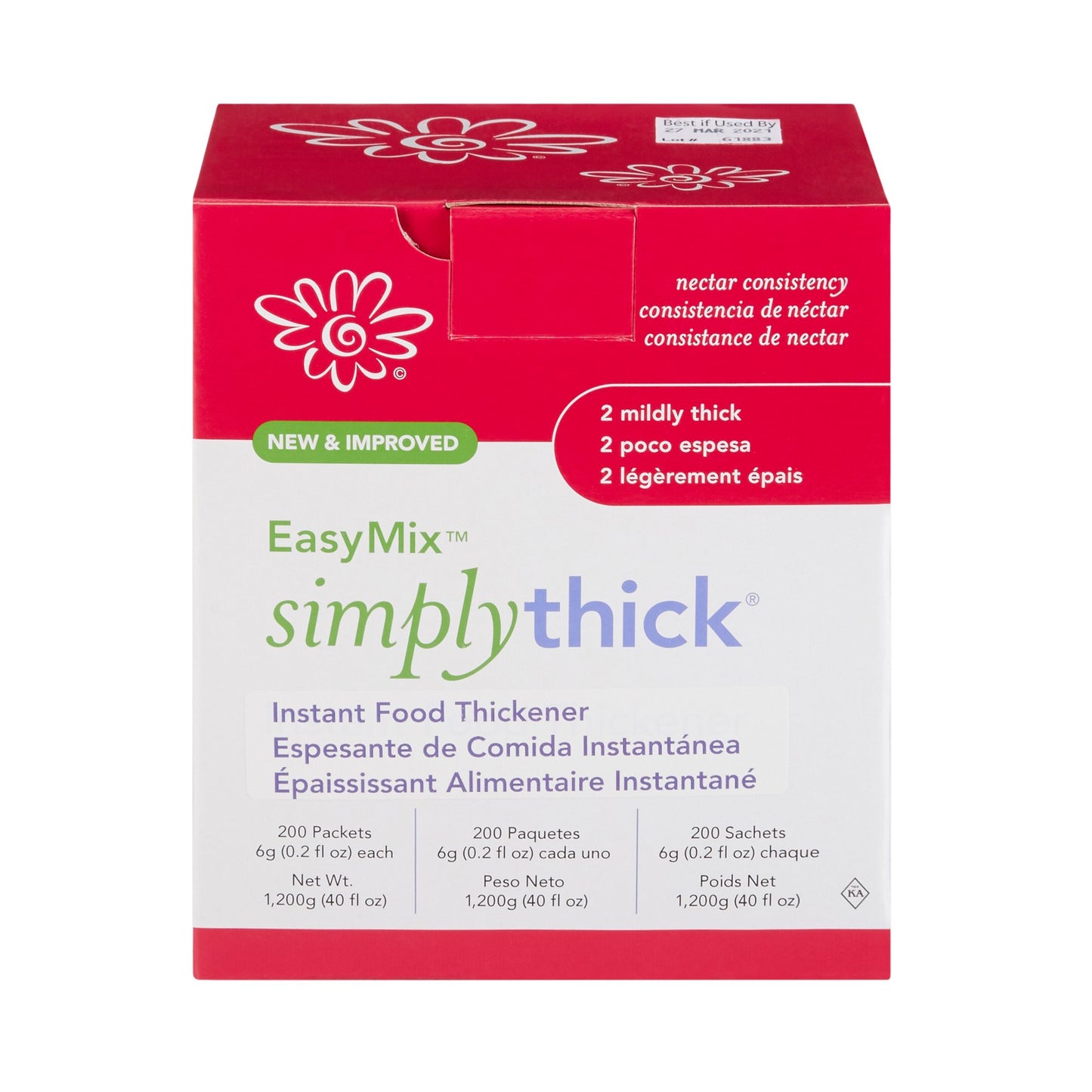 EasyMix SimplyThick Nectar Consistency Instant Food and Beverage Thickener