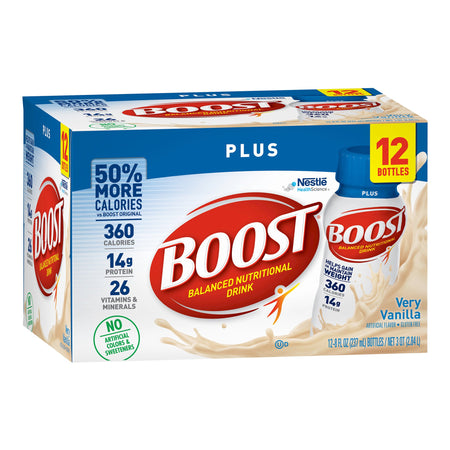 Nestle Healthcare Nutrition 41679281871 Boost Plus Vanilla Balanced Nutritional Drink, 8 oz. Bottle