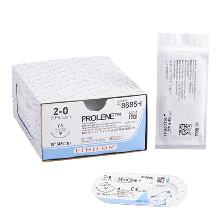 Ethicon 8685H Prolene Polypropylene Nonabsorbable Suture with Needle, Reverse Cutting Monofilament