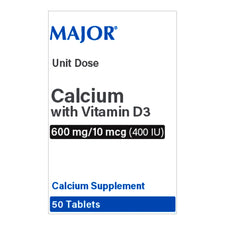 Joint Health Supplement Calcium / Vitamin D3 600 mg - 400 IU Strength Tablet 50 per Box