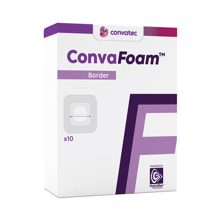 ConvaTec 423262 ConvaFoam Border Silicone Adhesive Foam Dressing, 6 x 6 Inch