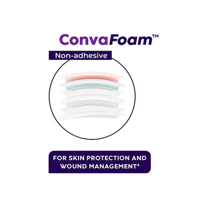 ConvaFoam™ Border Silicone Adhesive Foam Dressing, 7 x 8 Centimeter Sacral