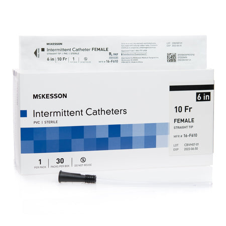 McKesson 16-F610 Urethral Catheter, 10 Fr., Female, Straight