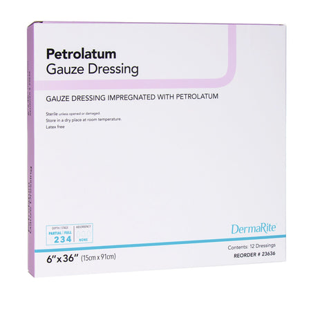 DermaRite 23636 Petrolatum Impregnated Dressing, 6 x 36 Inch