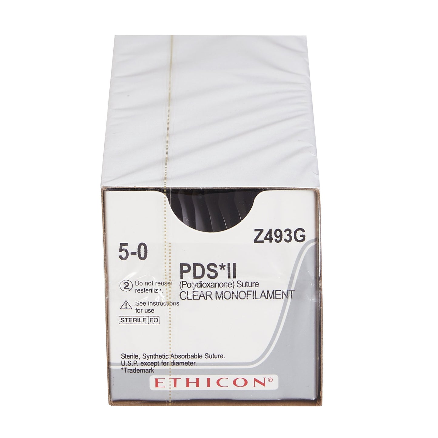 Ethicon Z493G Absorbable Suture with Needle PDS™ II Polydioxanone P-3 3/8 Circle Precision Reverse Cutting Needle Size 5-0 Monofilament