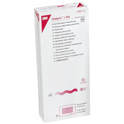 3M™ Medipore™ + Pad Soft Cloth Adhesive Dressing, 3½ x 10 Inch