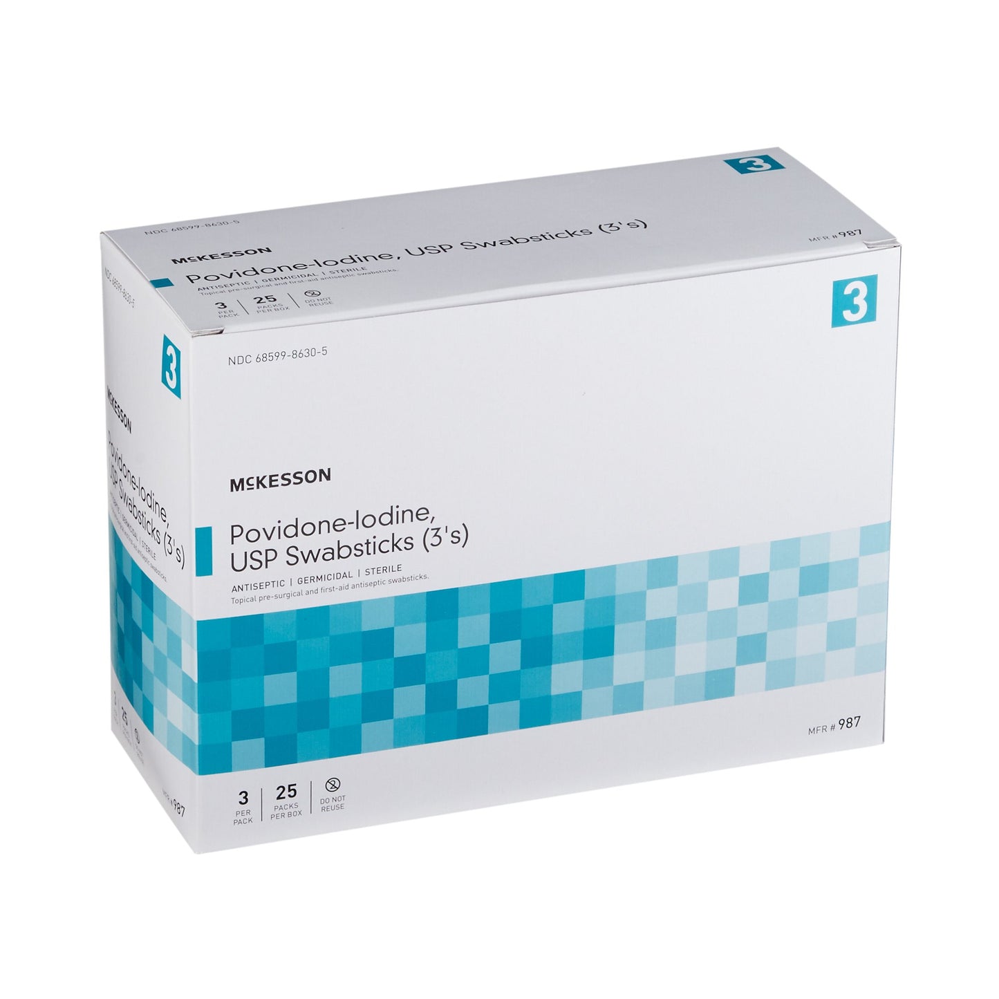 McKesson Impregnated Swabstick 3 Pack 10% Strength