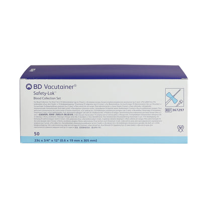 BD Vacutainer® 367297 Safety-Lok™ Blood Collection Set, 23 Gauge, ¾-inch needle length, 12-inch Tubing