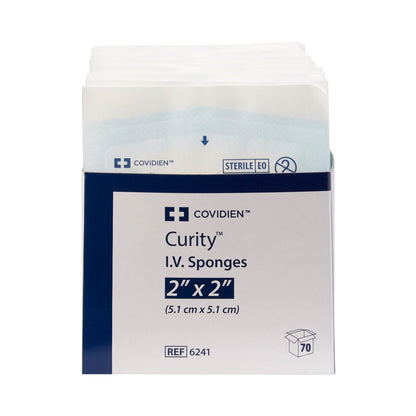 Curity™ I.V. / Drain Split Dressing, 2 x 2 Inch, 6-Ply