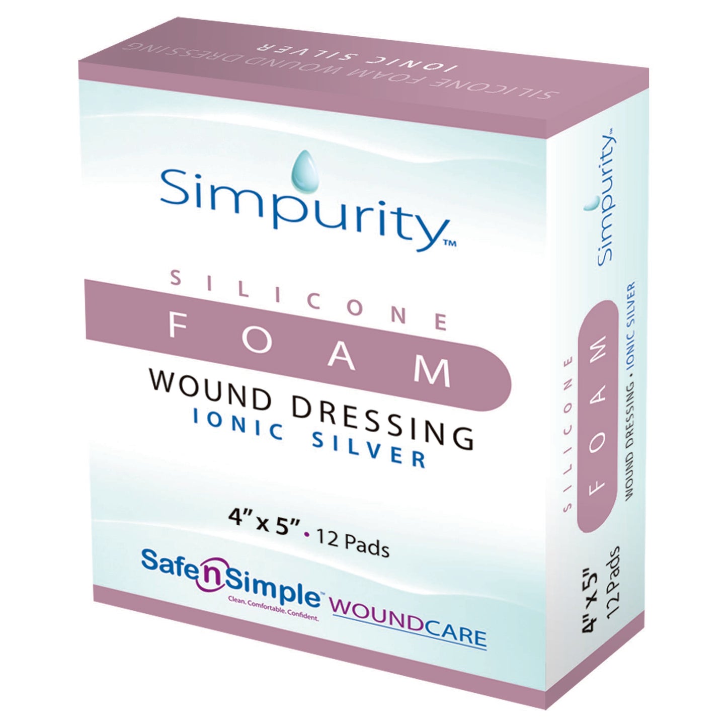 Silver Foam Dressing Simpurity™ 4 X 5 Inch Rectangle Sterile