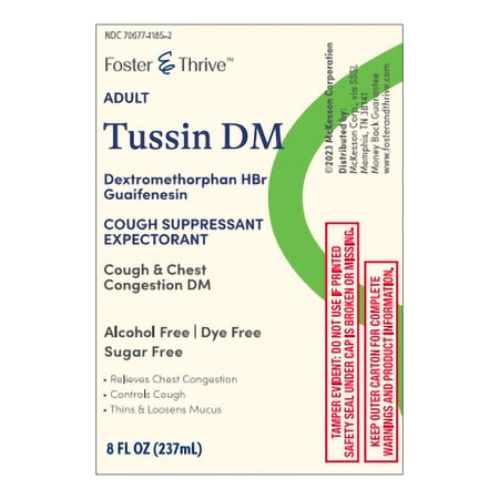 McKesson 70677118501 Foster & Thrive Adult Tussin DM Max Liquid, Sugar Free