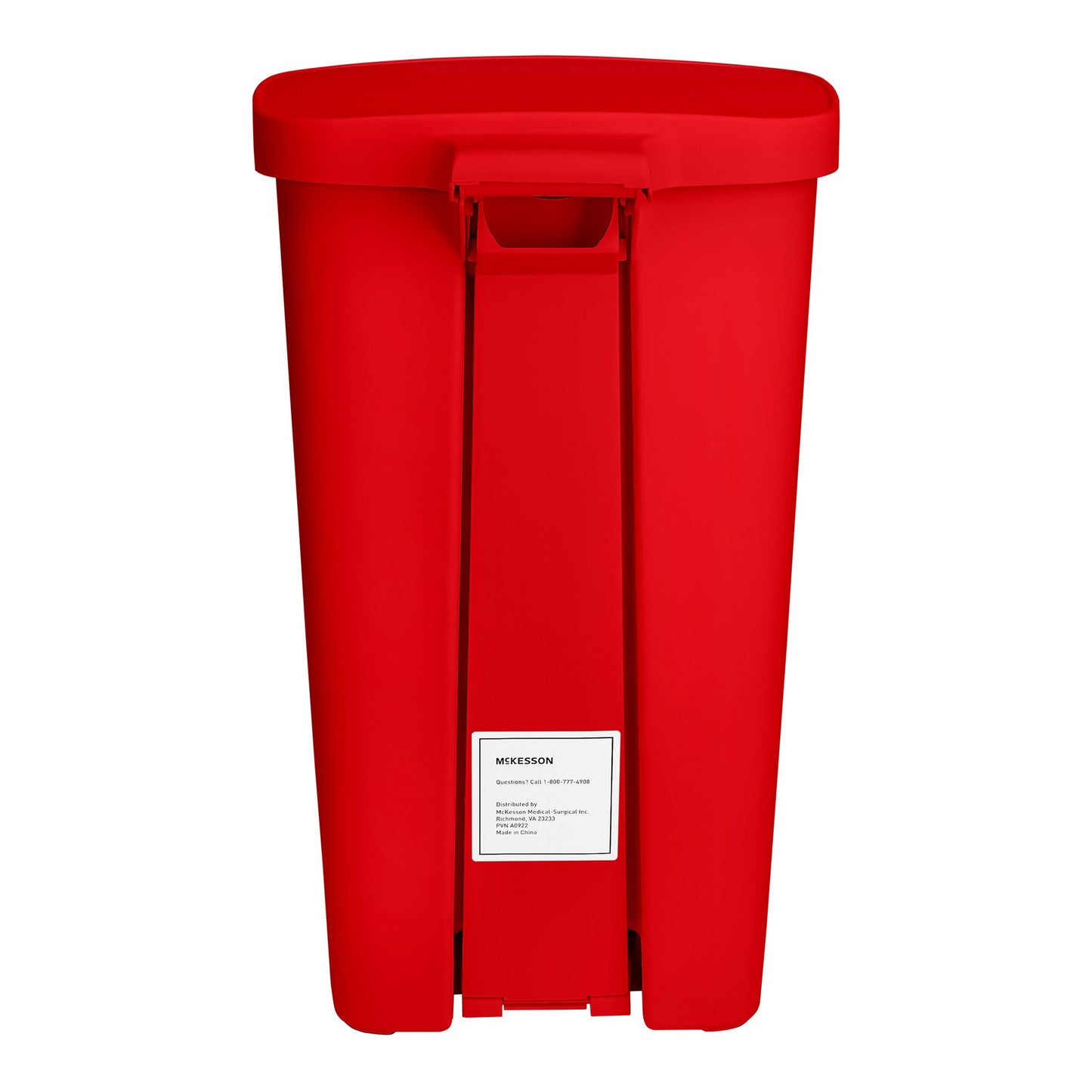 Trash Can McKesson 52 Quart / 13 gal. Red Plastic Rectangular