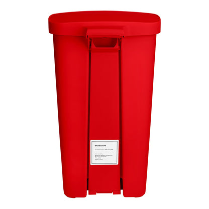 Trash Can McKesson 52 Quart / 13 gal. Red Plastic Rectangular